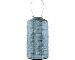 Lumiz Solar Buitenlamp - Buitenverlichting - Lampion - Solar Tuinverlichting - Topaze Cylinder - 18 cm - Grijs Blauw