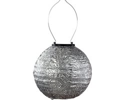 Lumiz Solar Buitenlamp - Buitenverlichting - Lampion - Solar Tuinverlichting - Topaze Rond - 20 cm - Zilver