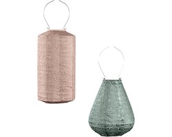 LUMIZ Solar Tuinverlichting - Tuinverlichting op zonne energie - Buitenlampjes - Tuinverlichting op zonneenergie - Buitenverlichting - Buitenlamp - Decoratie - Lelie Set - 2 stuks - Roze - Sage Groen