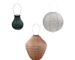 Lumiz Solar Tuinverlichting - Tuinverlichting op zonne energie - Tuinverlichting - Buitenlampjes - Tuinverlichting op zonneenergie - Buitenverlichting - Buitenlamp - Decoratie - Generalife Set - 3 stuks - Licht Taupe - Groen - Goud