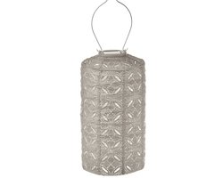 Lumiz Solar Tuinverlichting - Tuinverlichting op zonne energie - Tuinverlichting - Buitenlampjes - Tuinverlichting op zonneenergie - Buitenverlichting - Buitenlamp - Decoratie - Mandela Cylinder - 18 cm - Licht Taupe