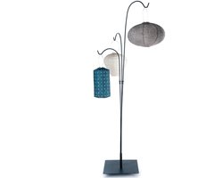 Lumiz Terras Standaard - Solar Tuinverlichting - Tuinverlichting op zonne energie - Hanglamp - Decoratie - Tuinlampjes - Tuinverlichting op zonneenergie - Zwart Metaal - 192 cm