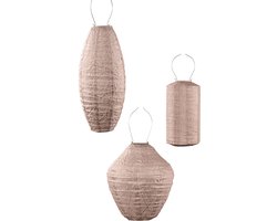Lumiz Tuinverlichting op zonne energie - Solar tuinverlichting - Tuinverlichting - Lumiz solar lampion - Roze Set - 3 stuks