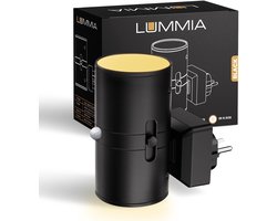 LUMMIA® Stekkerlamp - Bewegingssensor Lamp Binnen - Nachtlampje Stopcontact - Stekkerspot - Warm Licht - ABS-Kunststof - 8.5 x 5.2 CM - Zwart