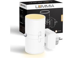 LUMMIA® Stekkerlamp - Bewegingssensor Lamp Binnen - Nachtlampje Stopcontact - Stekkerspot - Warm Licht - ABS-Kunststof - 8.8 x 5.5 CM - Wit