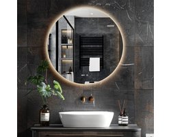 Lumoire® Badkamerspiegel Met Verlichting - Wandspiegel - 80CM - Rond