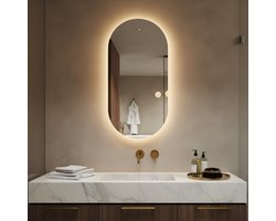 Lumoire® Spiegel Met Verlichting - 50 x 90 CM Ovaal - Badkamerspiegel - Zonder rand