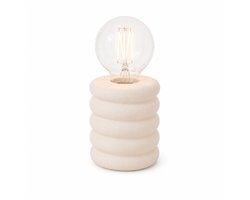 LUMORA Tafellamp Beige – Ø9 x H18 cm cm – Dolomiet – Inclusief LED Lamp – Draadloos – Werkt op Batterijen – Sfeerverlichting