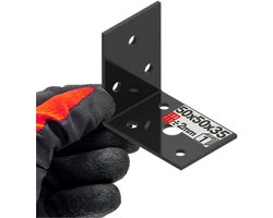 LUN FIX - Hoekverbinder 90° - 50x50x35x2mm - Staal zwart gepoedercoat - Houtbouw meubelbouw rekbouw