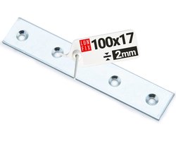 LUN FIX - Meubel vlakverbinder - 100x17x2mm - verzinkt zilver - gatplaat