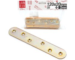 LUN FIX - Meubel vlakverbinder - 120x20x2 mm - 20-delige set - geel verzinkt