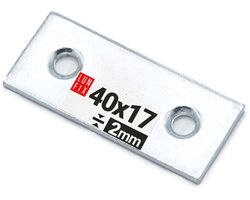 LUN FIX - Meubel vlakverbinder - 40x17x2mm - verzinkt zilver - gatplaat