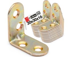 LUN FIX - meubelbouwhoek - Geel Verzinkt - 100 - 30x30x16x1,5 mm - Houtverbinder