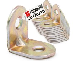 LUN FIX - meubelbouwhoek - Geel Verzinkt - 100 stuks - 20x20x16x1,5 mm - Houtverbinder