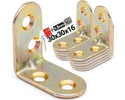 LUN FIX - meubelbouwhoeken - 10 stuks - Geel Verzinkt - 30x30x16x1,5 mm - Houtverbinder