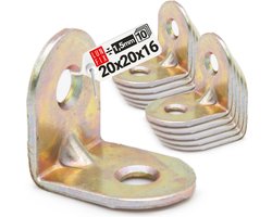 LUN FIX - Meubelbouwhoeken Geel Verzinkt - 10 stuks - 20x20x16x1,5 mm - Houtverbinder