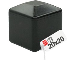 LUN FIX - Paalafdekking zwart - 20x20 mm - Vierkant - 10 stuks - Hekcap