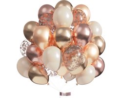 Luna Balunas Glam Tan Rosé Goud Latex Ballonnen Champagne Goud 50 St. Communie lentefeest Verjaardag Decoratie Versiering - Eco friendly FSC