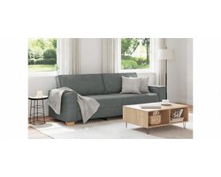 Luna Comfort 3-Zits Bank 180 cm Donkergrijs – Moderne Stoffen Zitbank met Houten & Metalen Frame voor Woonkamer | Casa Serena