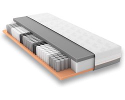 Luna Hybrid Geltex - Koudschuim Pocketvering Matras - 90x200x25 cm - 7 Zones - Ademend - Optimale Lichaamsondersteuning