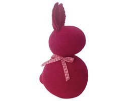 Luna-Leena duurzame design paashaas - fuchsia - wol vilt - 17cm staand - handmade in Nepal - paas konijn decoratie, rabbit, easter decoration, paastafel