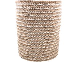 Luna-Leena duurzame hoge mand van jute & katoen - gebroken wit met jute - H30x24øcm - hand gehaakt in Nepal - opberger - kinderkamer - kamerdecoratie - basket