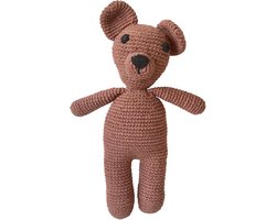 Luna-Leena duurzame knuffel hond 'Bella' - bruin - toy 0+ - bio katoen - hand gehaakt in Nepal - knuffeldier - babycadeau - geboorte - babyshower - knuffelcadeau - hondje - dog - kraamcadeau - baby gift