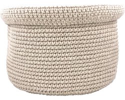 Luna-Leena duurzame mand in katoen - gebroken wit - hand gehaakt in Nepal - opberger - babykamer - kraammand - kamerdecoratie - babyshower - basket