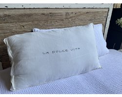 Luna & Lola | XL Linnen Pillow + Filling | 90 x 50 cm | La Dolce Vita | White