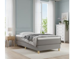 Luna Luxe Gestoffeerd Bedframe 90x200 cm met Lattenbodem – Lichtgrijs Eenpersoons Bed zonder Matras – Modern & Stevig Slaapkamer Bed – House & Graden