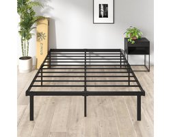 LunaFold Premium Stalen Bedframe 160x200 cm – Opvouwbaar Design, 36 cm Hoogte, Met Opbergruimte Onder Bed, Modern en Stevig Platformbed