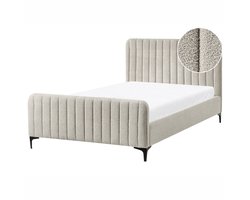 LUNAN - Tweepersoonsbed - Beige - 120 x 200 cm - Bouclé