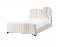 LUNAN - Tweepersoonsbed - Gebroken wit - 120 x 200 cm - Bouclé