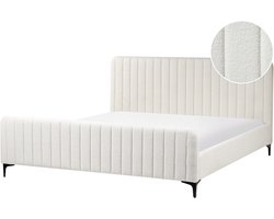 LUNAN - Tweepersoonsbed - Gebroken wit - 180 x 200 cm - Bouclé