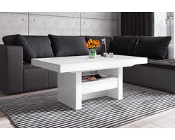 Lunaro Uitschuifbare Salontafel Wit Hoogglans – Stijlvolle & Praktische Uitbreidbare Salontafel van NoaHome