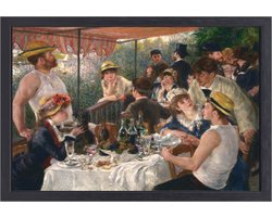 Lunch van het roeigezelschap - Pierre-Auguste Renoir schilderijen - Oude meesters - Canvas schilderijen sport - Woonkamer decoratie klassiek - Canvas met baklijst schilderijen woonkamer - Slaapkamer accessoires canvas met baklijst 150x100 cm
