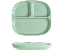 Lunchborden - Verdeeld Bord - Keramisch Dinerbord - Vierkant Keramische Verdeelde Borden - Voor Volwassenen En Kinderen - Magnetron En Vaatwasmachinebestendig - Groen