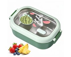 Lunchbox - Bento Box -RVS Broodtrommel-Compartimenten- Volwassenen en Kinderen-Salade lunchbox