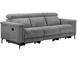 Lund|3Zits bank met 2 manuele relaxfauteuils in corduroy stof grijs