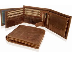 Lundholm  billfold leren heren portemonnee met RFID bescherming - bruin