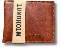 Lundholm leren heren portemonnee heren leer bruin cognac - cadeau voor man verjaardag vaderdag cadeaus kados mannen cadeautjes - RFID anti-skim | Scandinavisch Design