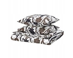 LUNDSKAFTING Beddengoedset Wit/Zwart/Bruin 200x200/50x60 cm