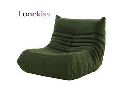 Lunekiss Relaxstoel – Teddy Fluweel – Groen – Comfortabele Gestoffeerde Loungestoel