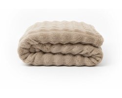 Lunetta Home - Plaid - Fake Fur ( Bont ) - Bubble - Beige - 150x200 cm - Deken - Zware kwaliteit