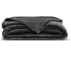 Lunetta Home - Plaid - Flanel - Casa Antraciet - Antraciet 150x200 cm - Deken