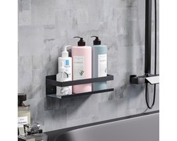 LUNOR Boracay Doucheplank – Wandrek – 28 × 10 × 8 cm – Roestvrij Galvaniseerd Metaal – Zwart – Badkamer Accessoire