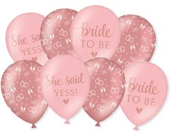 LUQ – Bride to Be Latexballonnen – 8 st – Luxe Decor – Vrijgezellenfeest Versiering – Helium Ready – Bachelorette Party