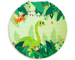 LUQ - Dino - Lampion - Sint Maarten - Lampionstokje - Lichtje - Treklampion - Papier - Kind - Groen - Versiering - 1 Stuk