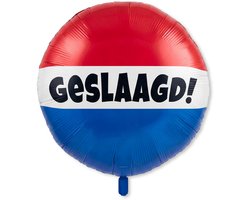LUQ – Geslaagd RWB Folieballon – Rood-Wit-Blauw – Luxe Graduation Decoratie – Afstudeer Feest Versiering – Helium Ready