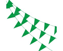 LUQ – Luxe Groene Slingers – Vlaggenlijn 10 Meter - Verjaardag Slinger Versiering Feestversiering Vlaggen Decoratie Groen